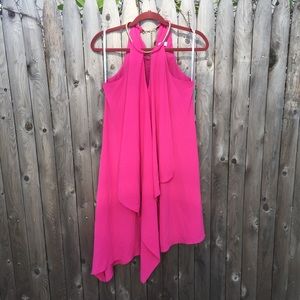 Kensie Draped Snake-Chain Keyhole Dress